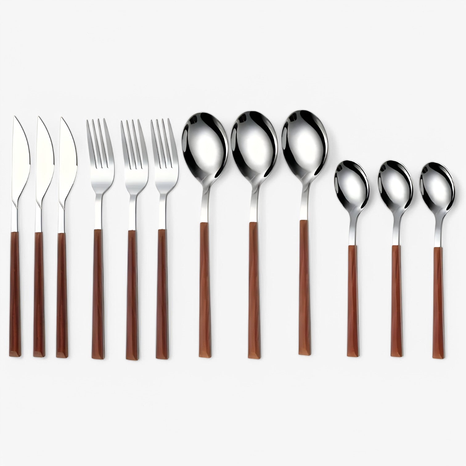 12-delige Bestekset met Houten Handgrepen van Pantino