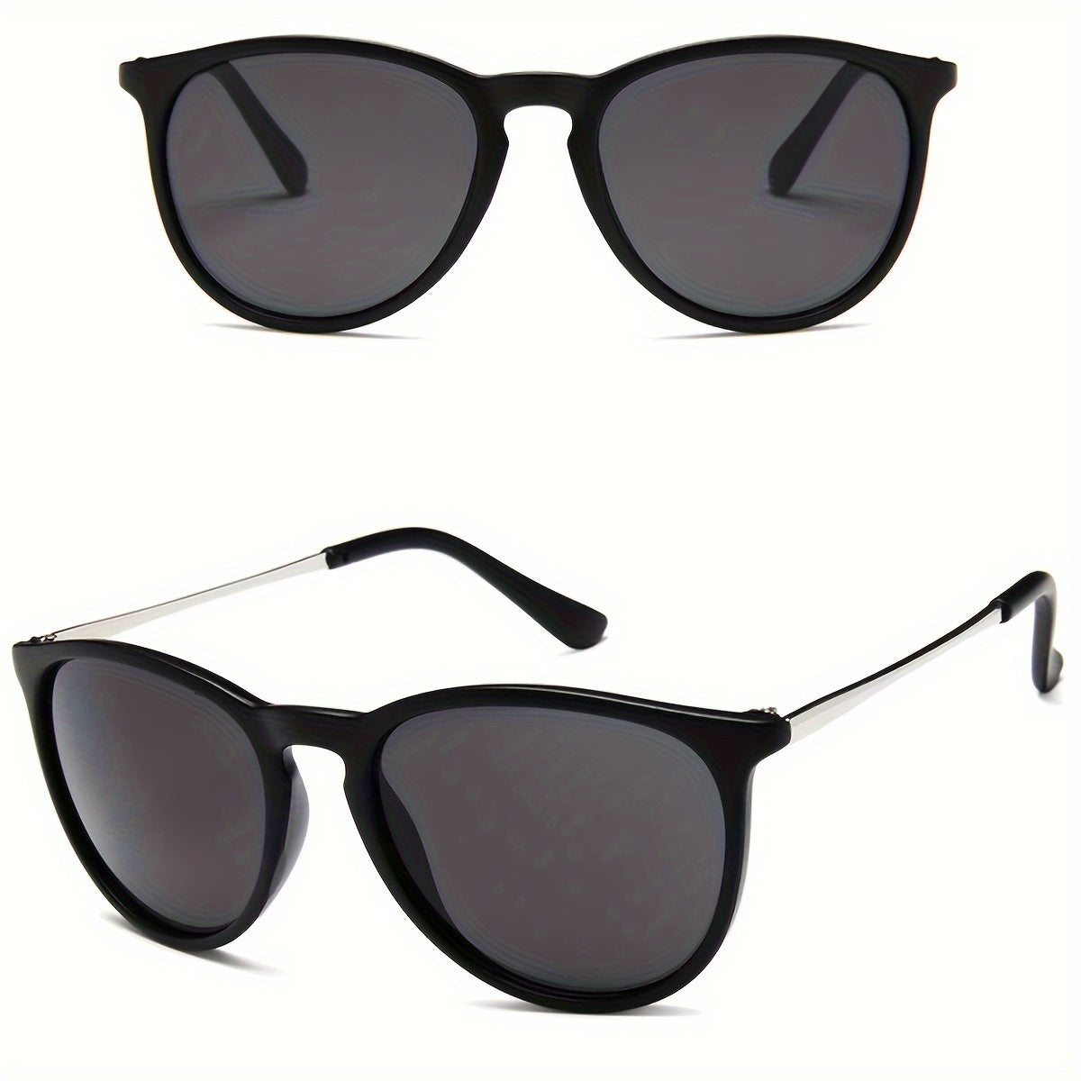 accessories : Klassieke Vintage Metalen Montuur Zwarte Ovale Zonnebril in van Pantino