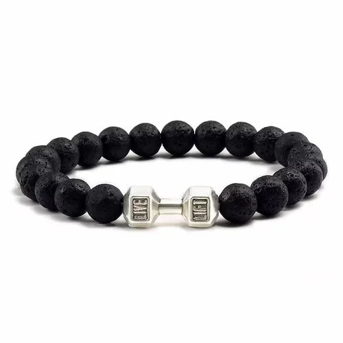 accessories : Liftlink | Elegante Dumbbell Armband in Vulkaan Zilver van Pantino