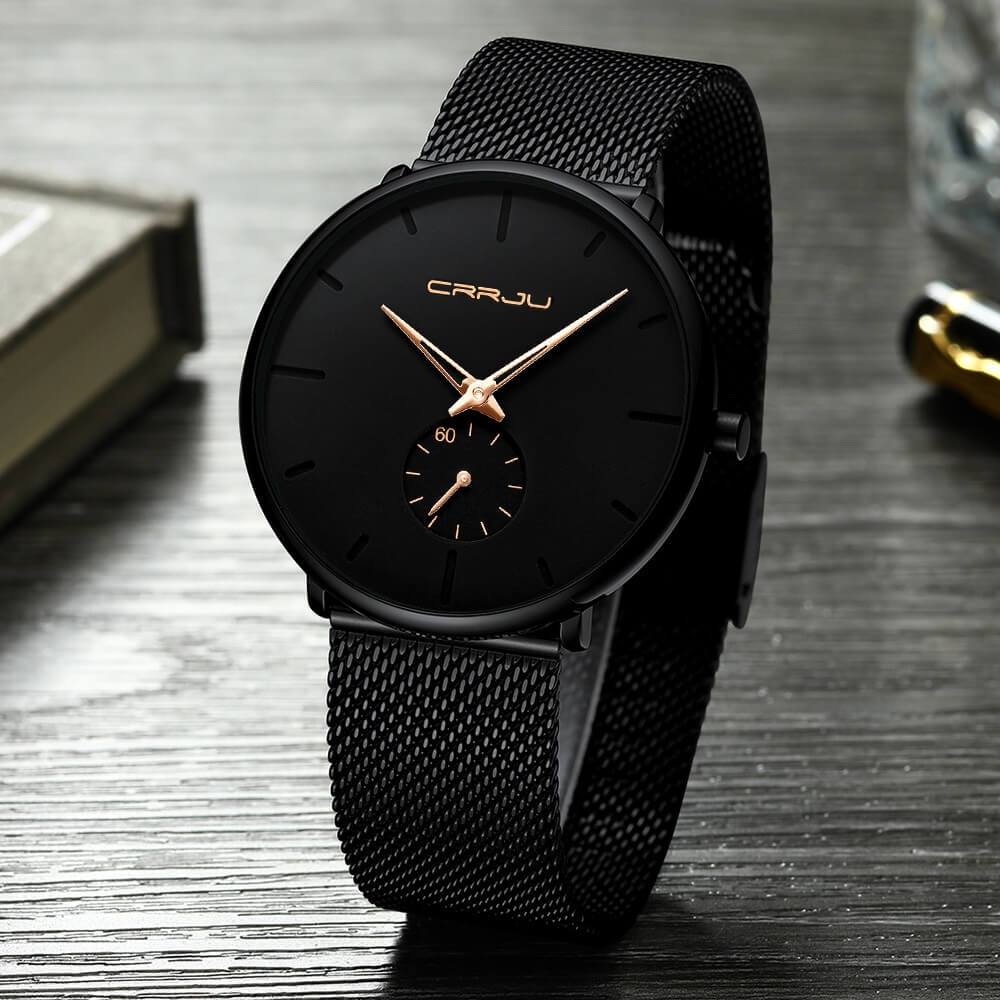watches : Luxe Quartz Horloge in Zwart Roos van Pantino