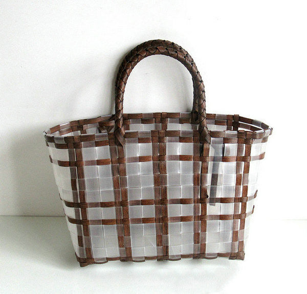 bags : Veala | Transparante Jelly Strandtas in Donkere koffie van Pantino