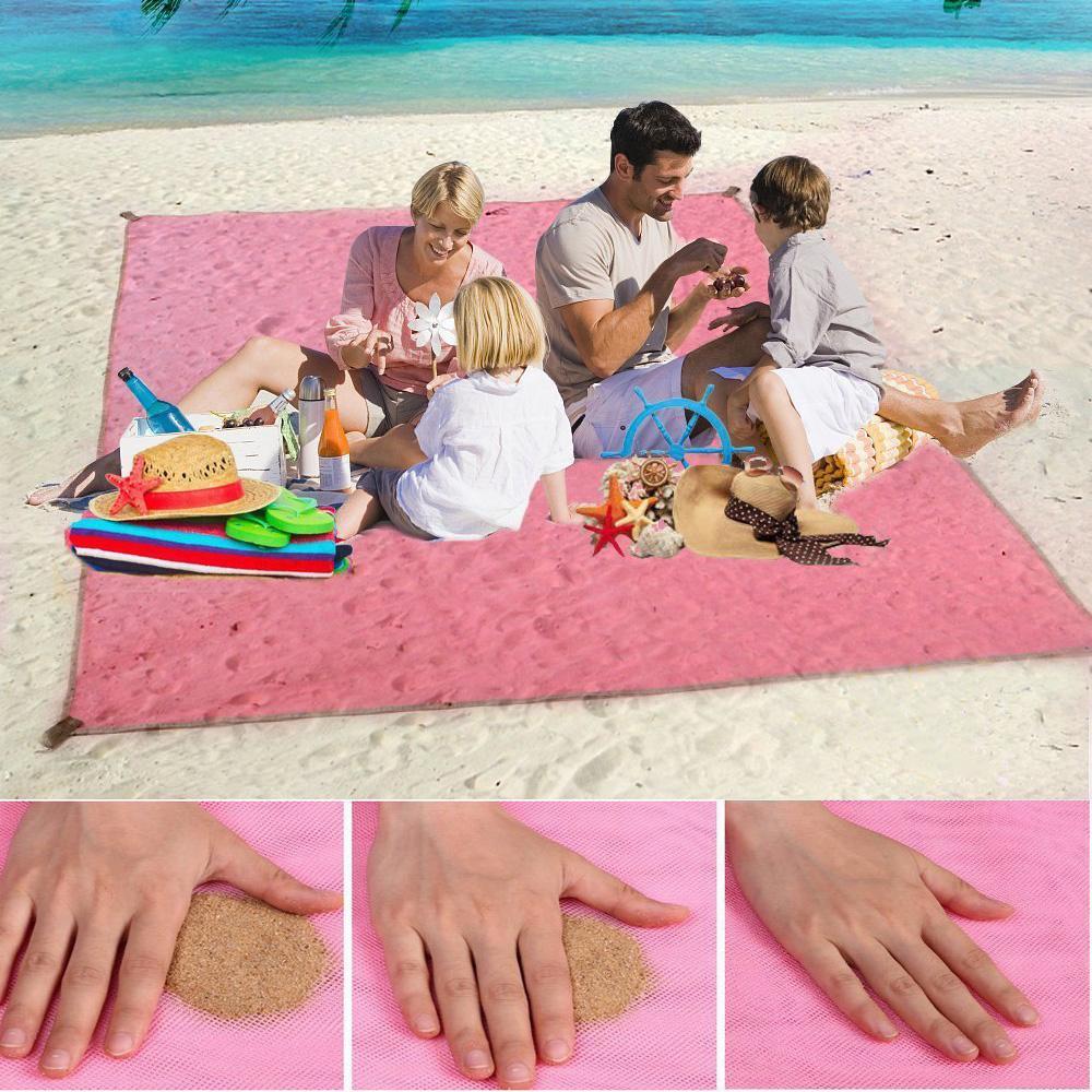 outdoor equipment : BeaMat - Zandvrije strandmat in Roze 200x200CM van Pantino