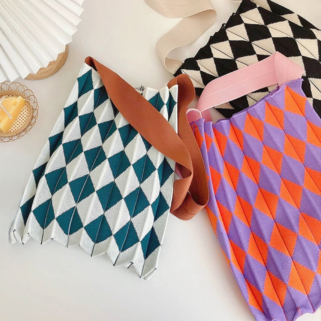 bags : FoldingBag - Argyle gebreide draagtas in van Pantino