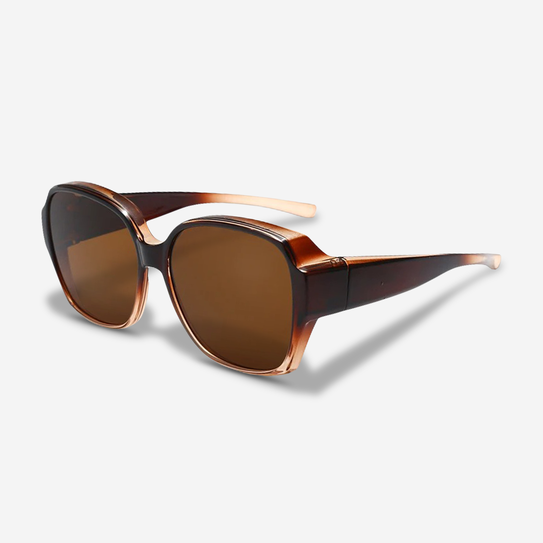 accessories : ClipShades | Stijlvolle Overzetzonnebrillen voor Brildragers in Koffie Pro van Pantino