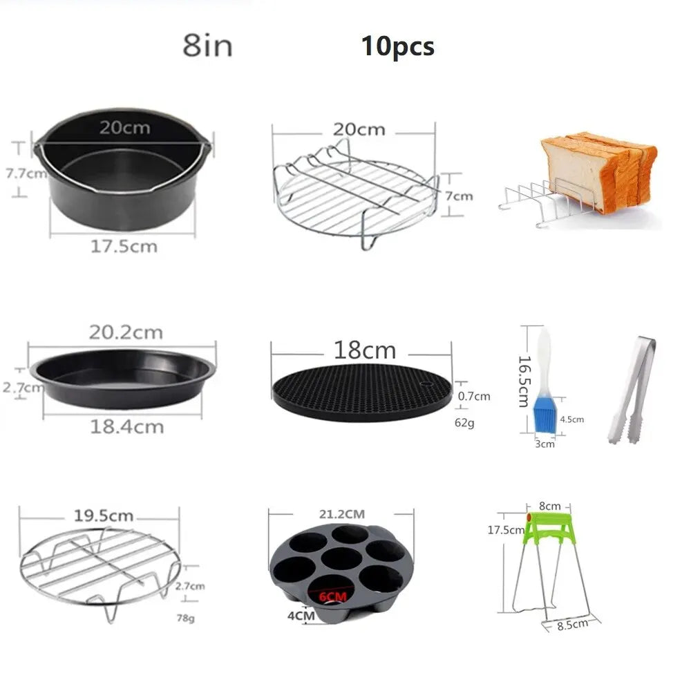 home & garden : FrySet | Airfryer Accessoire 10pcs Set | Veelzijdig en Handig | Maak Van Elke Maaltijd Een Feest in van Pantino