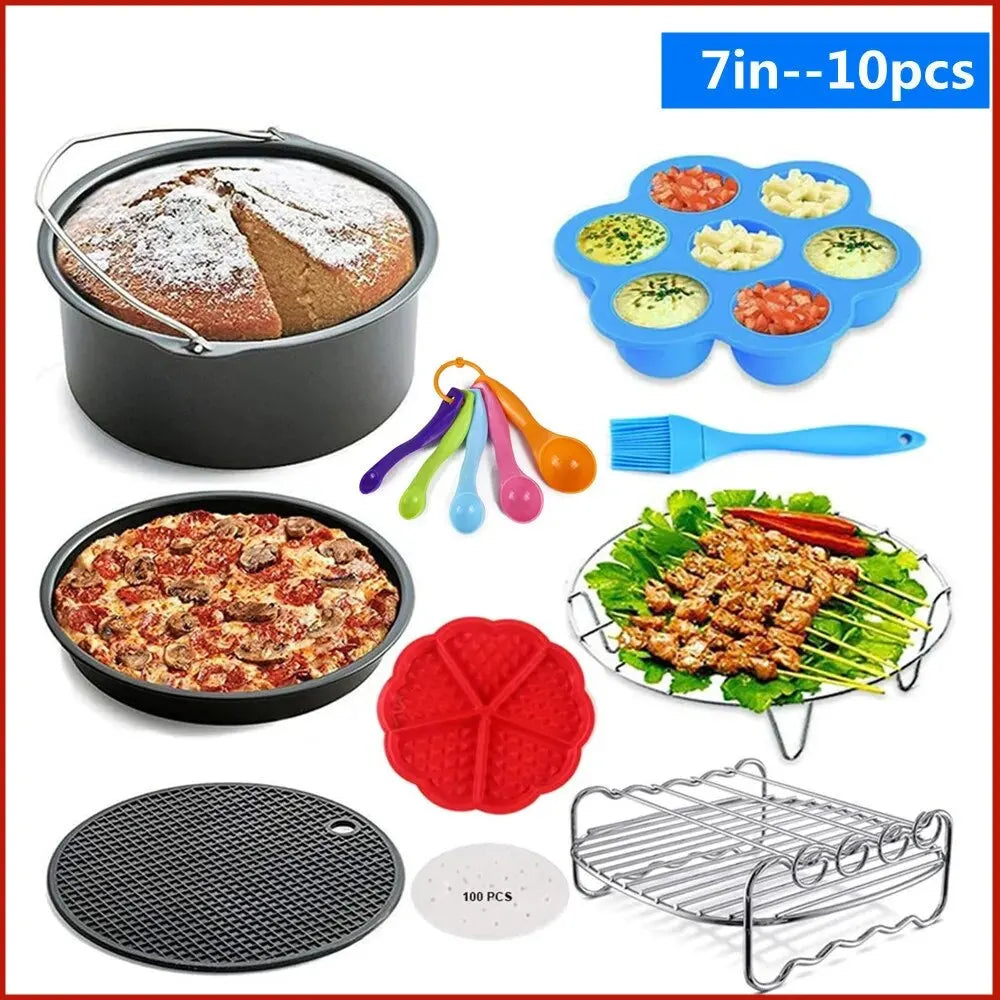 home & garden : FrySet | Airfryer Accessoire 10pcs Set | Veelzijdig en Handig | Maak Van Elke Maaltijd Een Feest in van Pantino