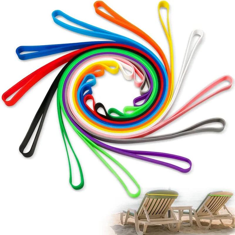 outdoor equipment : Holdy - Elastische strandhanddoekhouder voor strandstoelen - Set van 12 stuks in Verschillende kleuren van Pantino