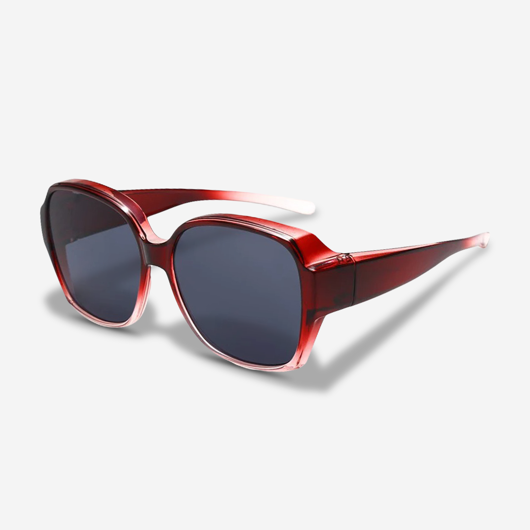 accessories : ClipShades | Stijlvolle Overzetzonnebrillen voor Brildragers in Rood Pro van Pantino