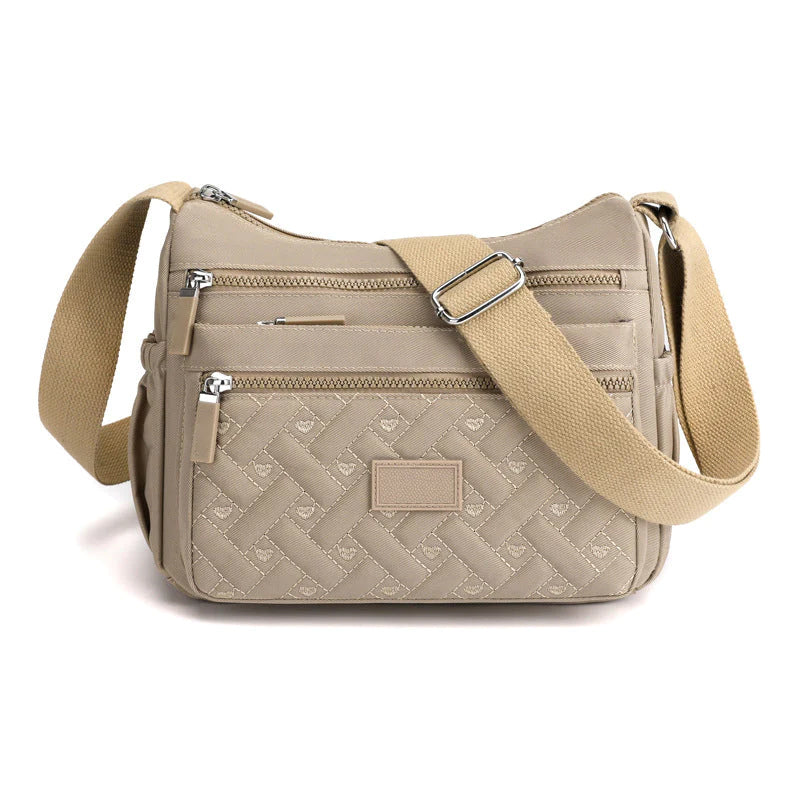 bags : Klassieke luxe schoudertas in Khaki van Pantino