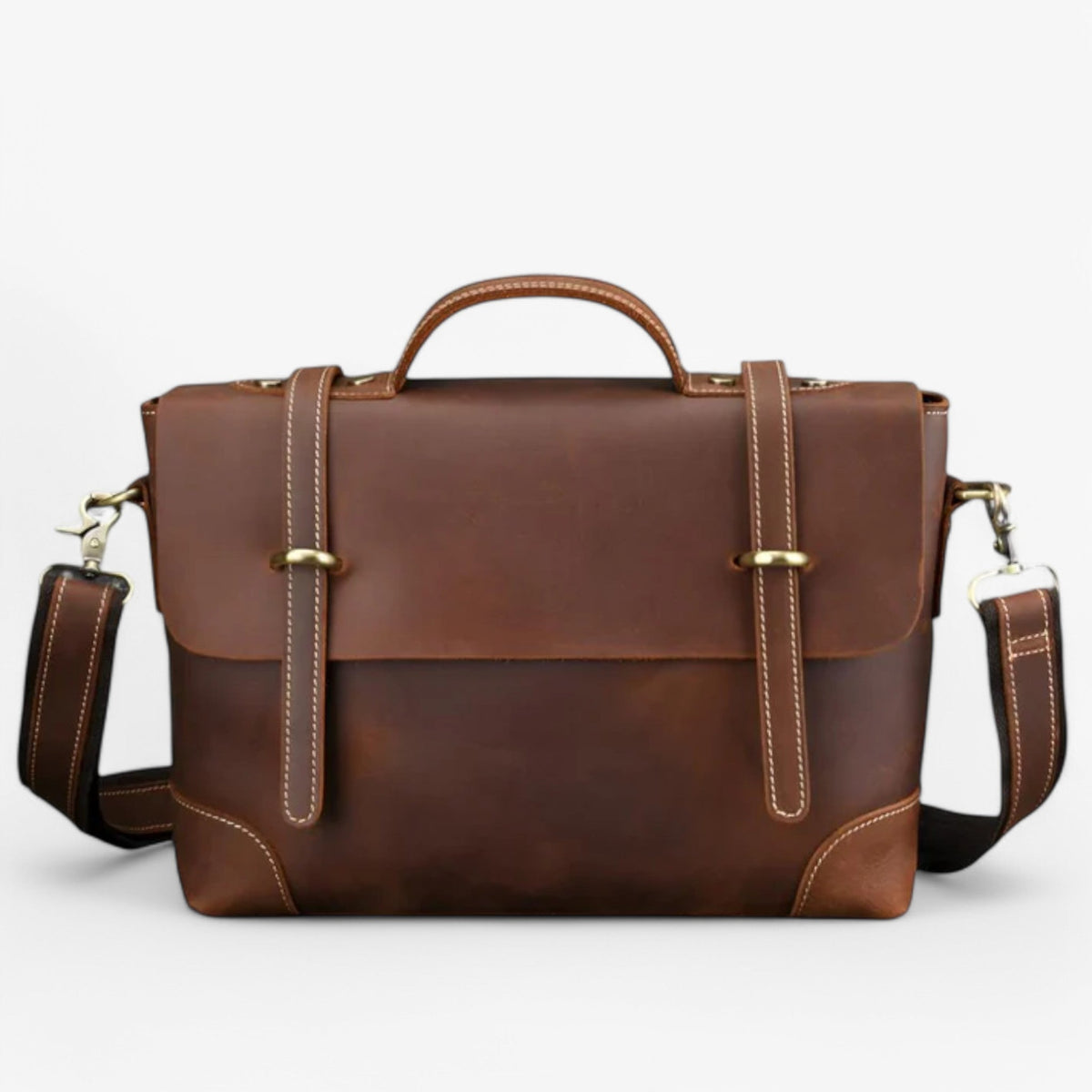 bags : Leonardo | Luxe Lederen Aktetas in Bruin van Pantinoshop