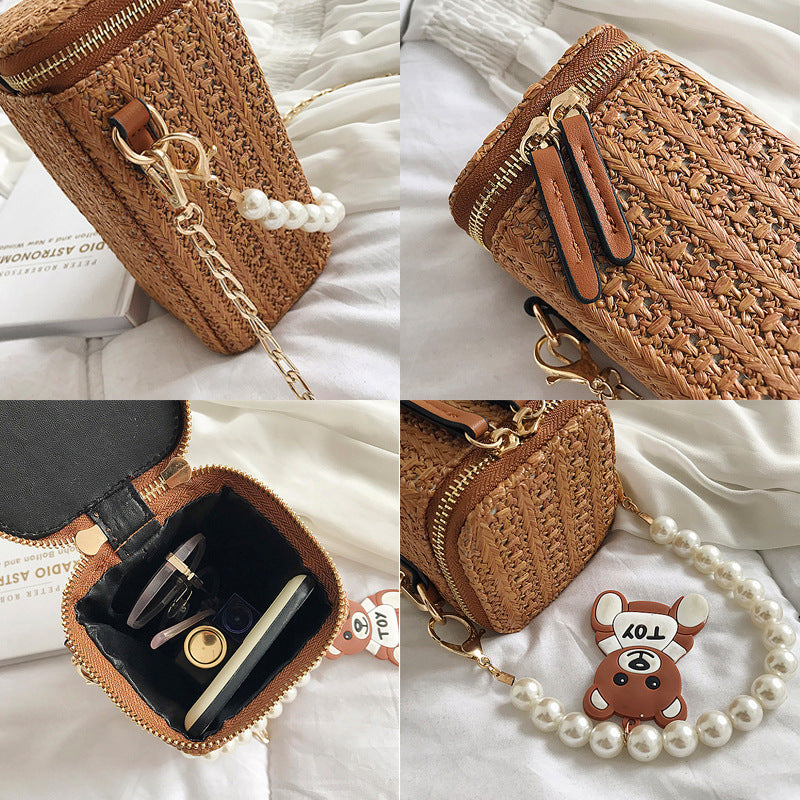 Beach bag : Veala | Casual Parel Geweven Strandtas in van Pantino