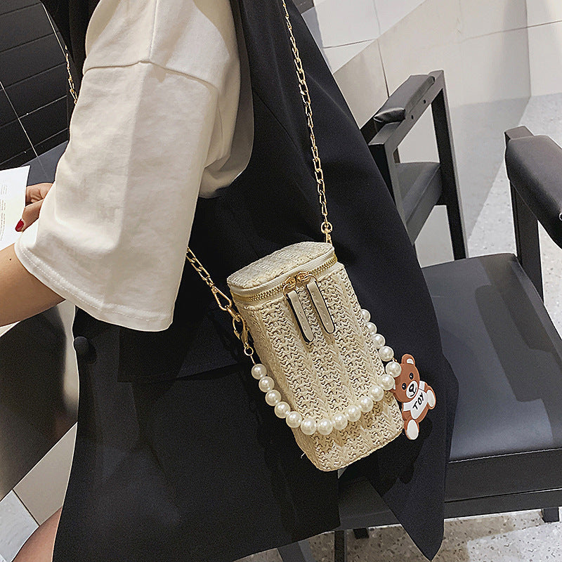Beach bag : Veala | Casual Parel Geweven Strandtas in van Pantino