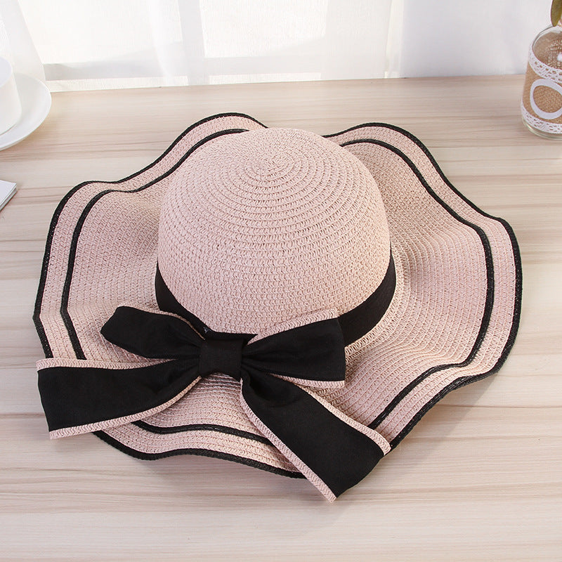 accessories : Veala | Zomerzon Strohoed Zonnescherm Panama in Roze van Pantino