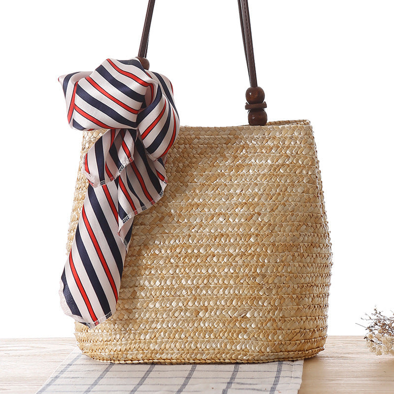 Beach bags : Veala | Schoudertas van stro in Beige van Pantino