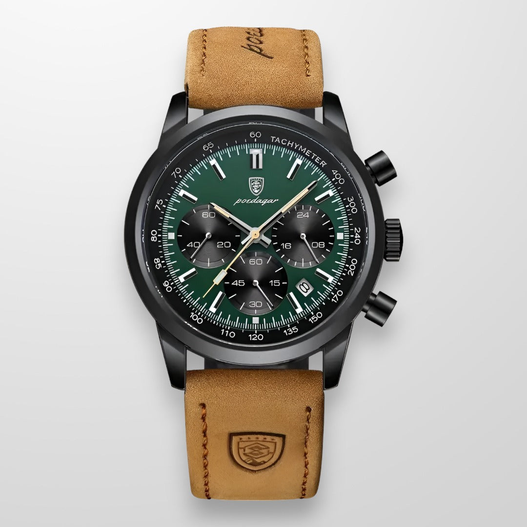 watches : LuminousWatch™ - Luxe horloges voor mannen in Bruin Groen van Pantino