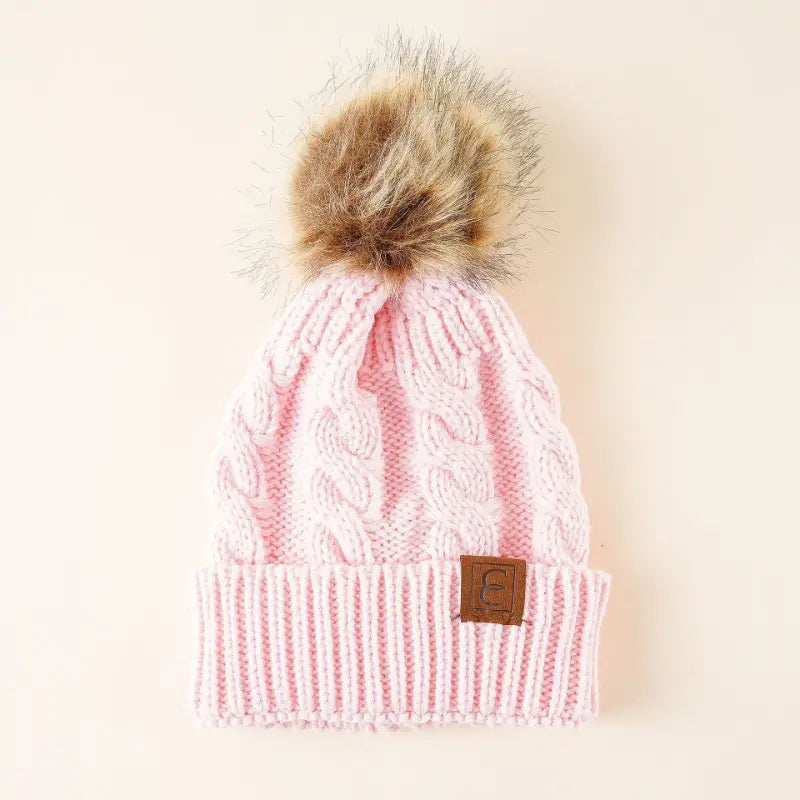 accessories : Warme muts met Pompom in Roze van Pantino