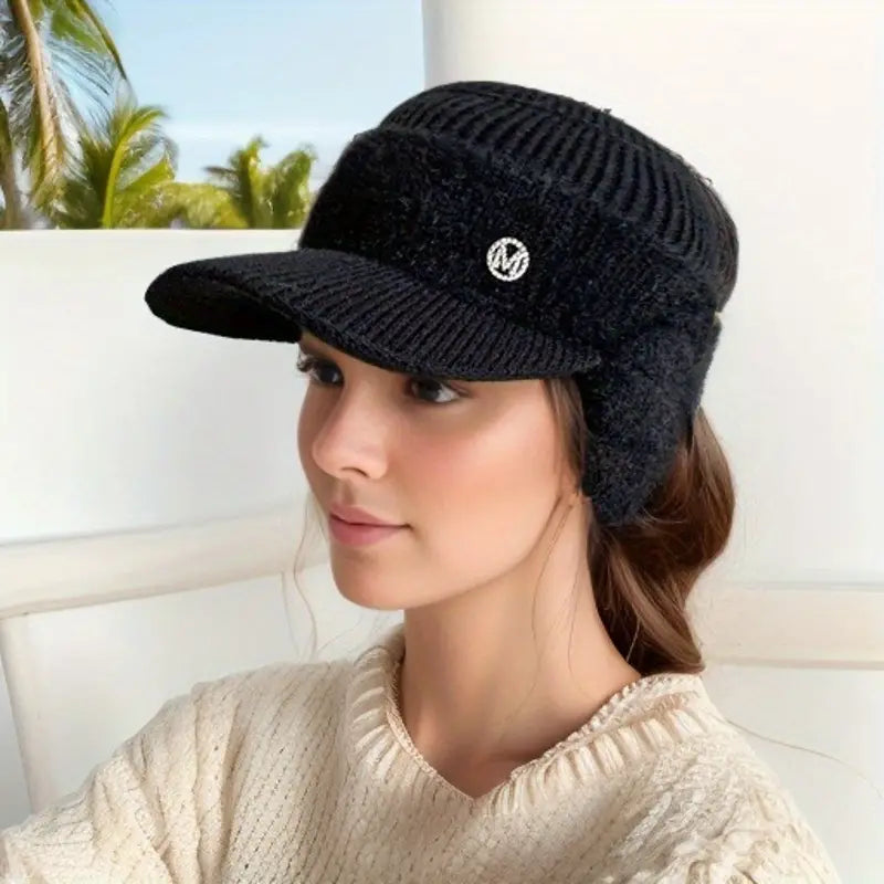 men's fashion : Wintermuts met oorflappen in Zwart van Pantino