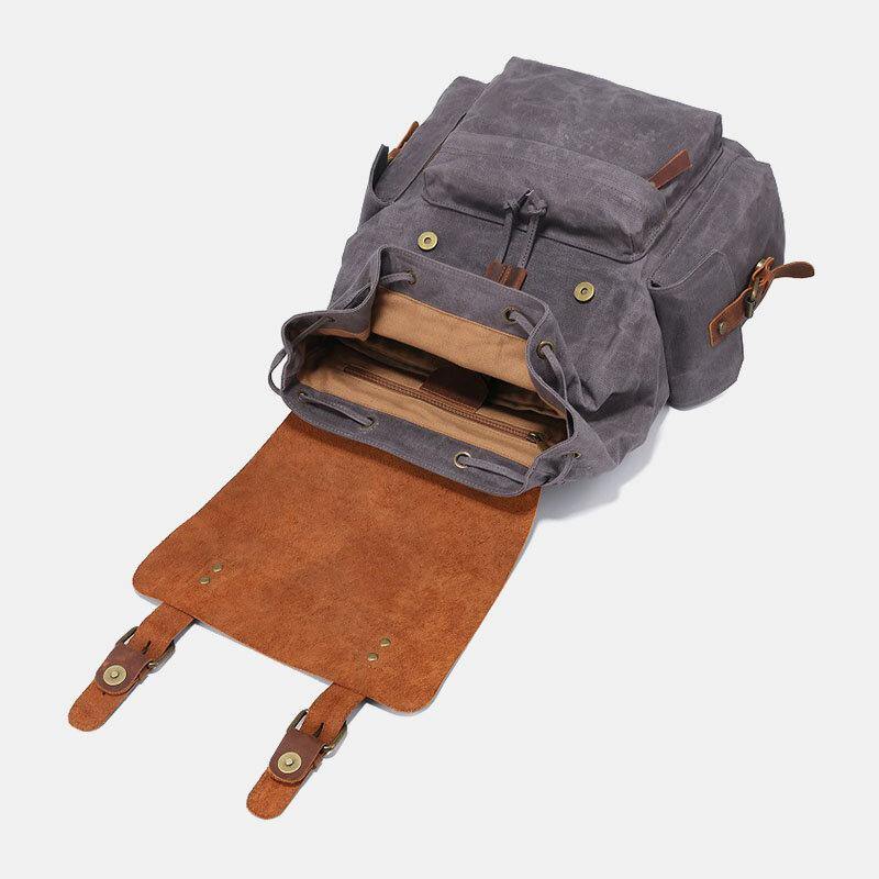 bags : RetroRider laptoprugzak van canvas en leer in van Pantino