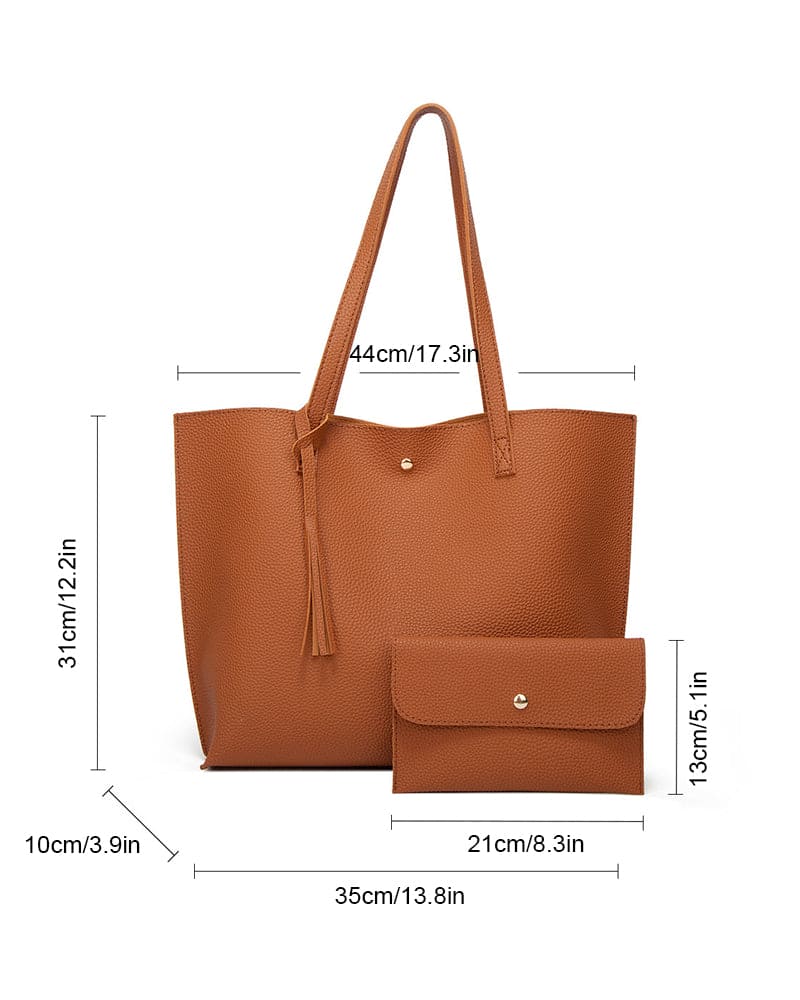 bags : Julia | Capaciteit met effen schoudertas met kwastjes en groot in van Pantino