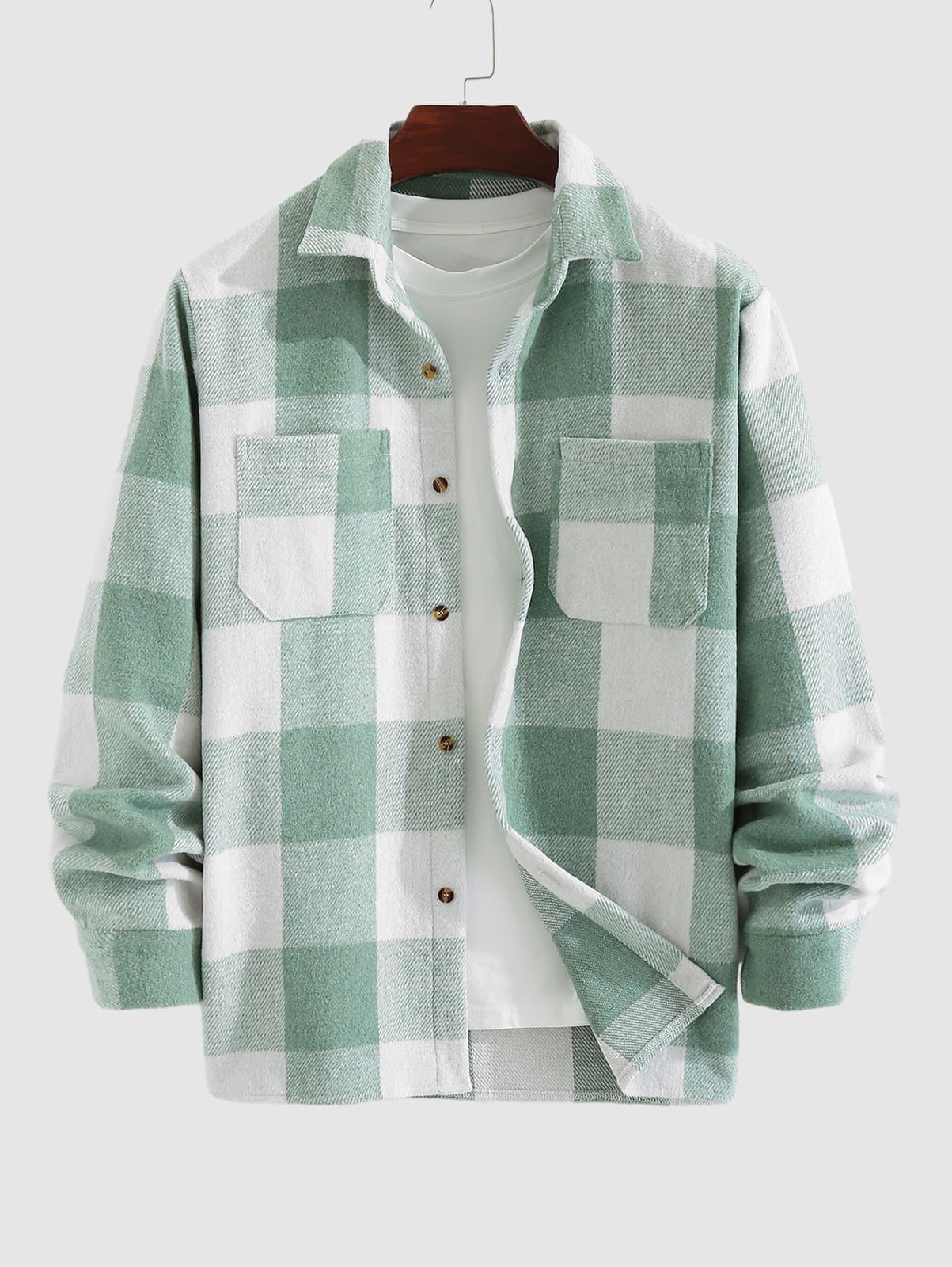 men's fashion : Lukas® | Casual Geruite Heren Overhemd in Groen van Pantino