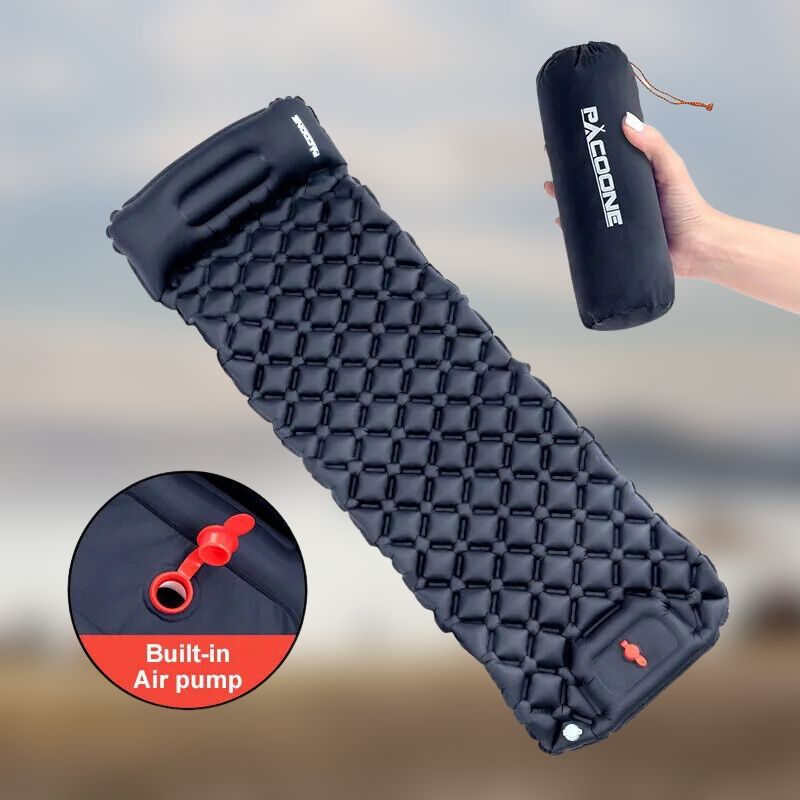 outdoor equipment : Airpad | Ultralicht kampeerluchtmatras met ingebouwde opblaaspomp | Comfort ontmoet gemak! in van Pantino