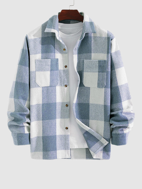 men's fashion : Lukas® | Casual Geruite Heren Overhemd in Blauw van Pantino