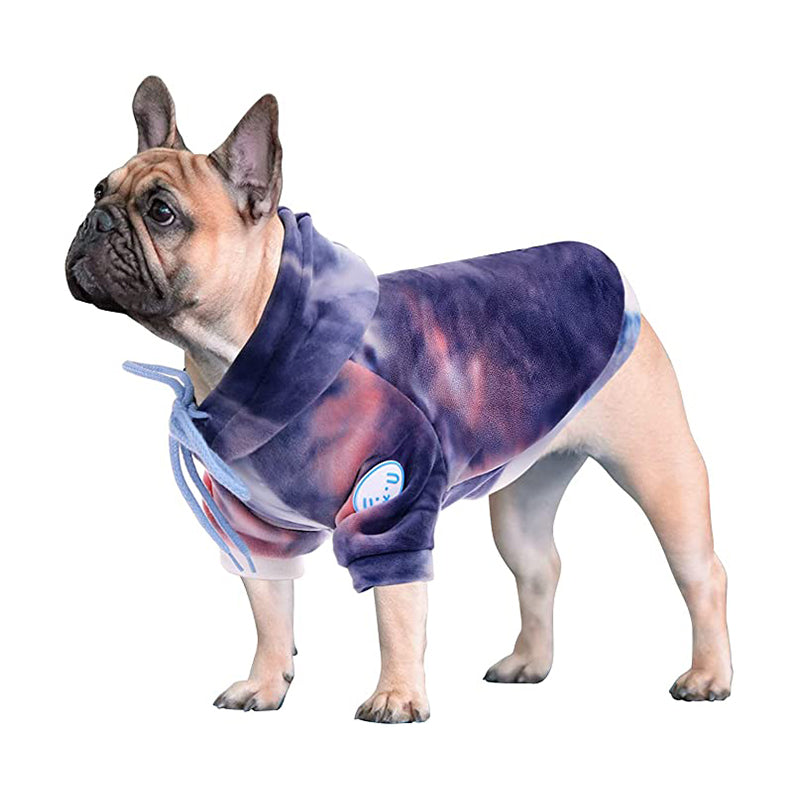 pets : Honden hoodie in stijlvolle tie dye print in van Pantino