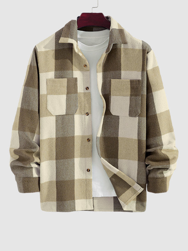 men's fashion : Lukas® | Casual Geruite Heren Overhemd in Bruin van Pantino