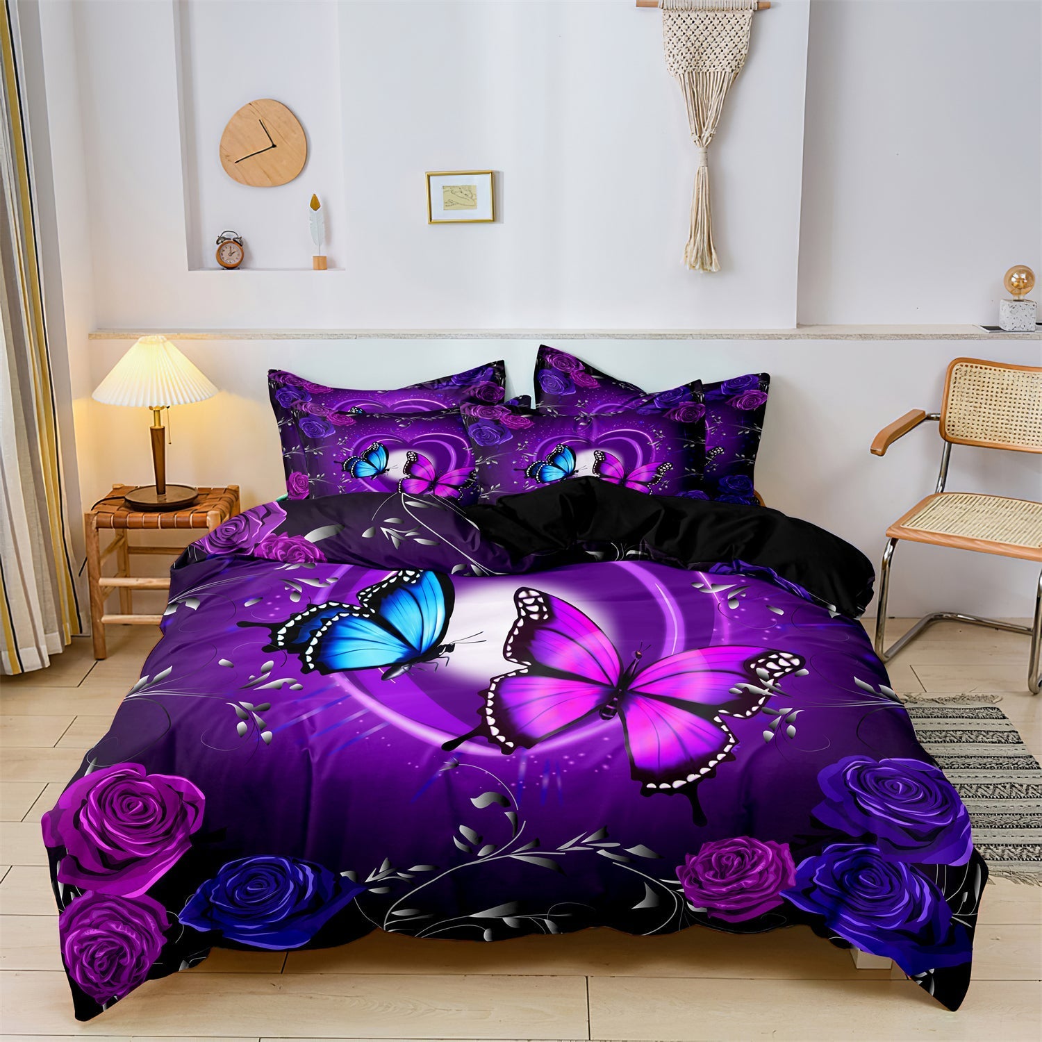 home & garden : Luxe Layers - Vlinder Dekbedovertrek Kussensloop Beddengoed Set | Meisjeskamer | Kind | Tiener in van Pantino
