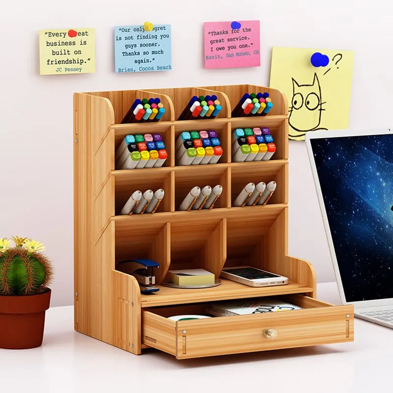 home & garden : PenBox | Desk Organizer | Houten Penhouder | Stijlvolle en Efficiënte Opbergoplossing in van Pantino
