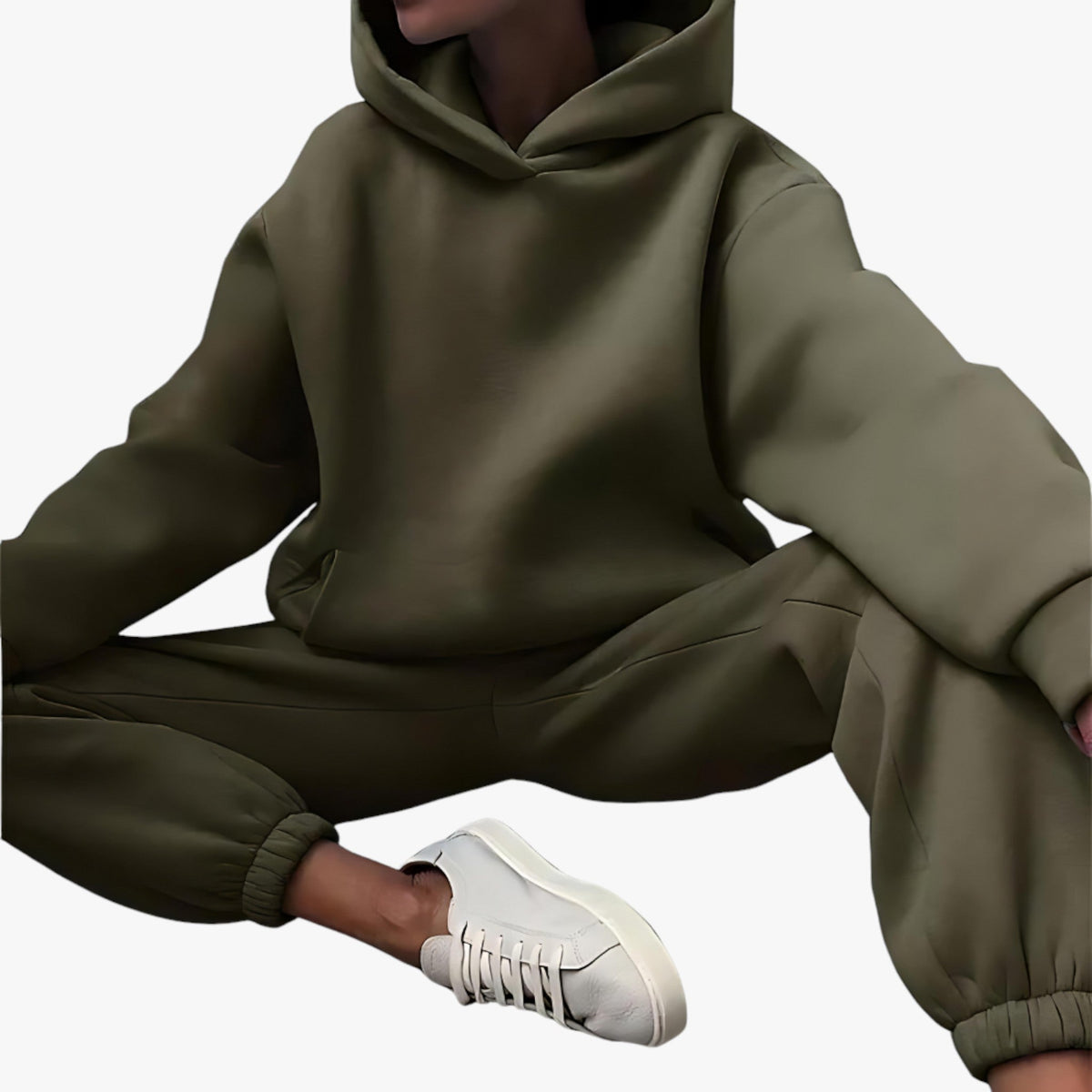 men's fashion : Valeria Winter Hoody Sets - Behaaglijke warmte voor koude dagen in Legergroen van Pantino