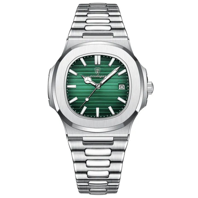 watches : Warren | Elegante Klassieke Horloge in Roestvrij Staal in Zilver Groen van Pantinoshop
