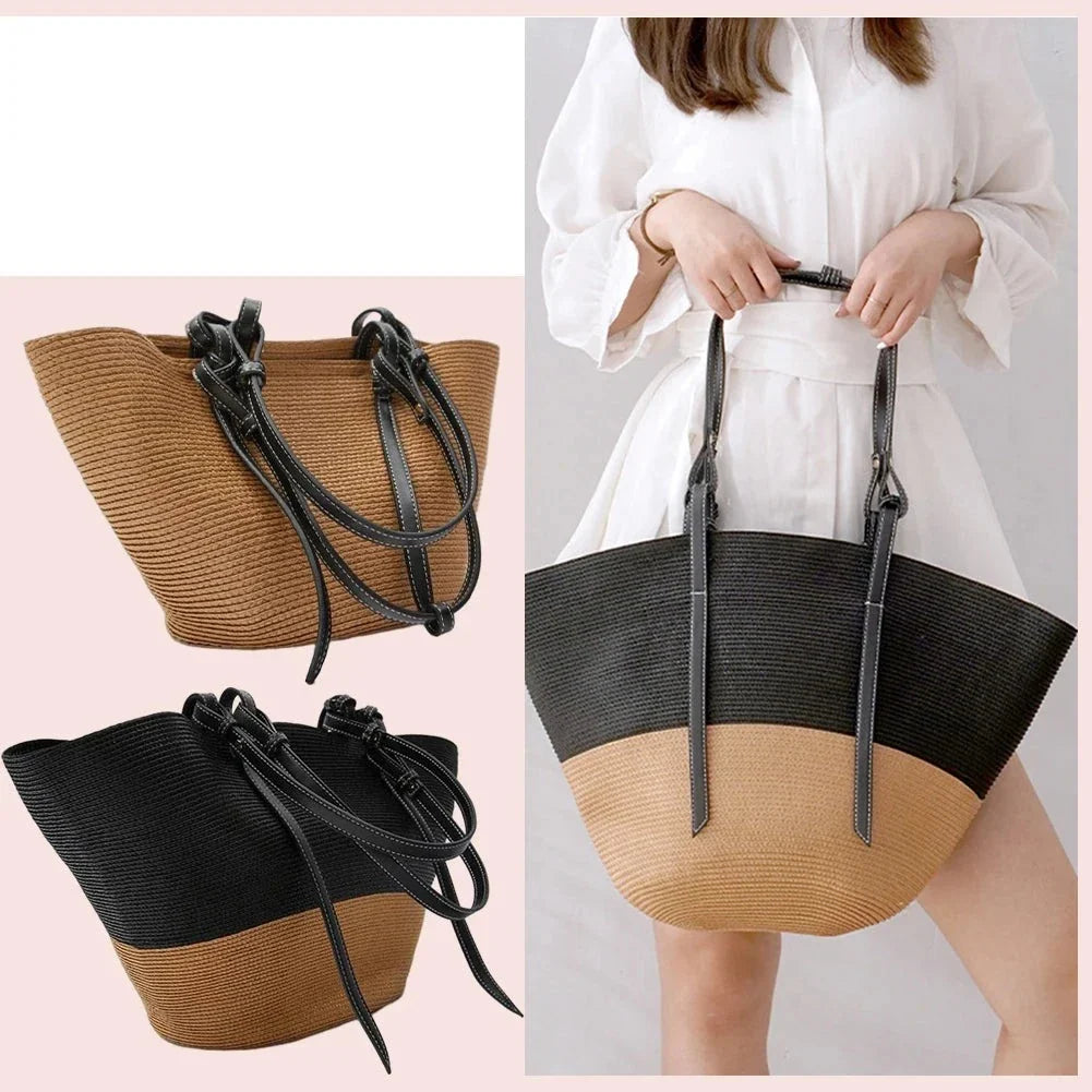 bags : MARJO - Strandschoudertas van stro voor dames in van Pantino