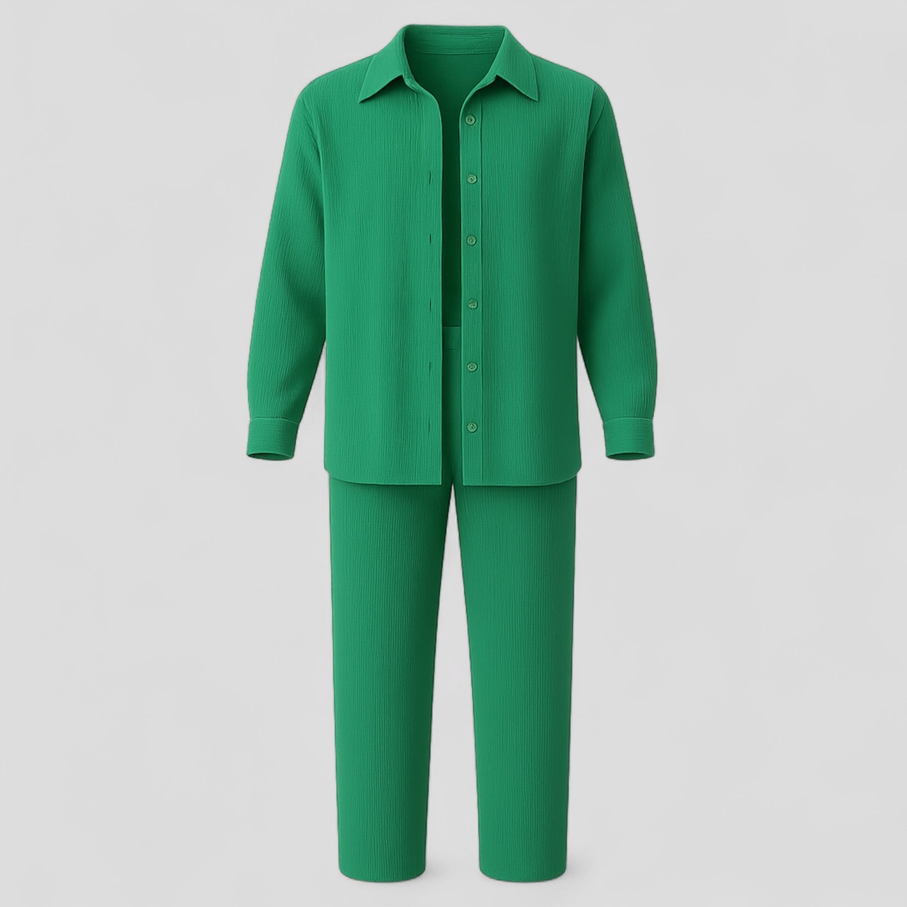 Women Set : Claudia | Vrouwen Casual Zomer Set met Blouse en Broek in Groen van Pantino