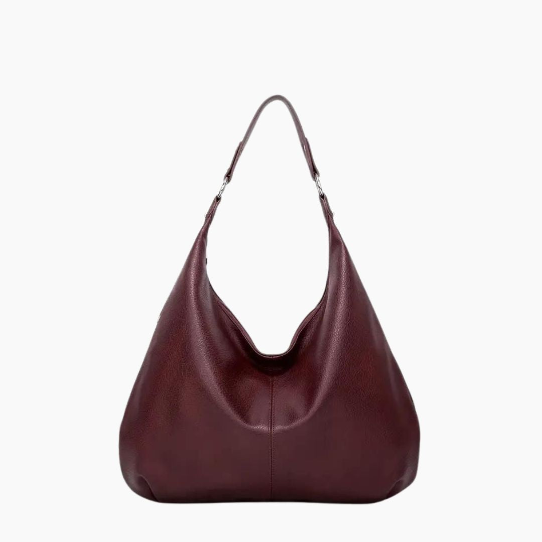 bags : Kaia Vegan Leren Hobo Tas in Wijnrood van Pantino