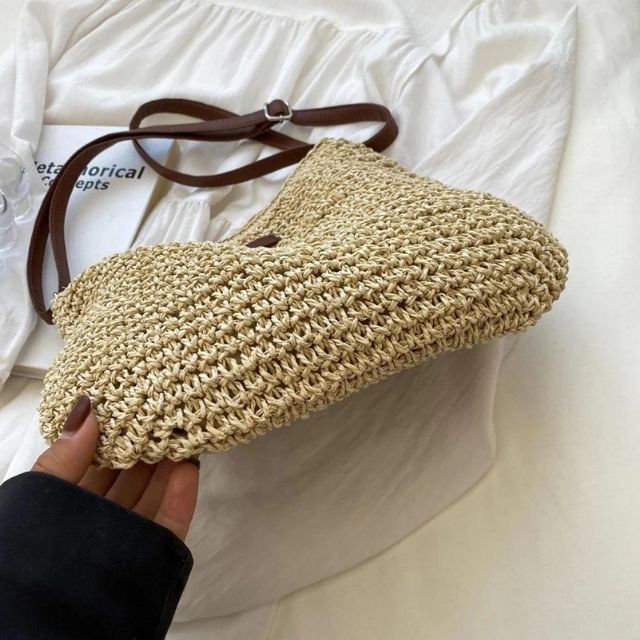 bags : Eloise - Handgeweven schoudertas met leren band in van Pantino