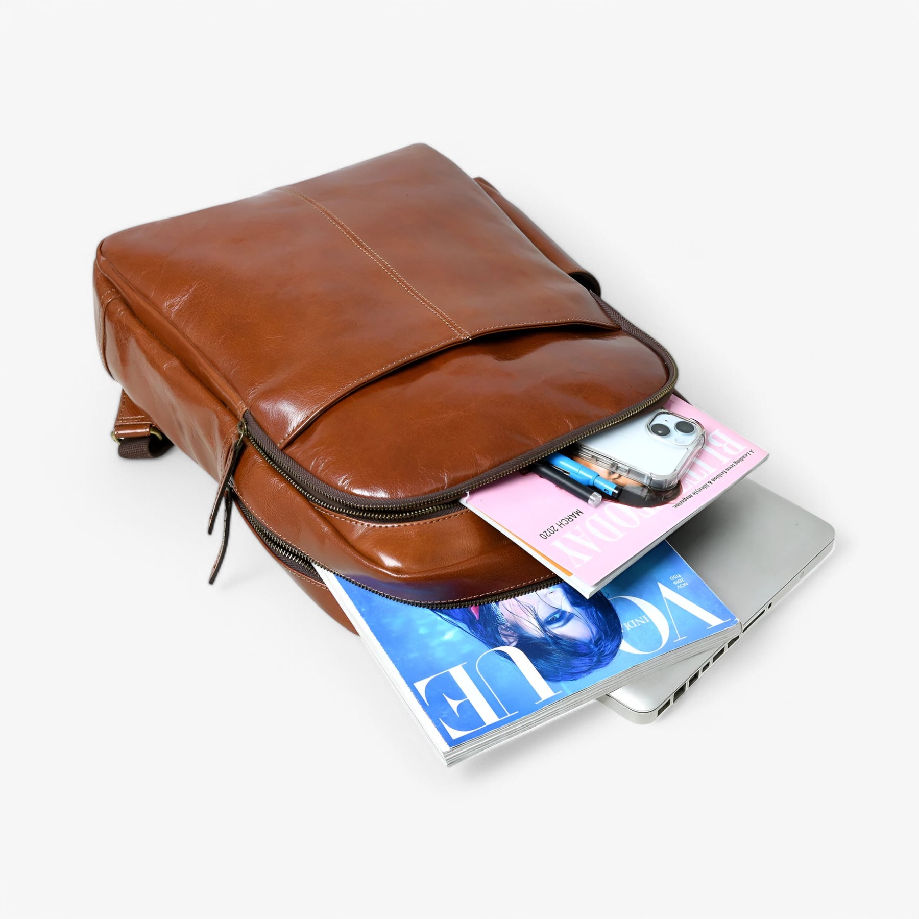 Valentino | Luxe Italiaanse Leren Rugzak - Bruin - €25 : Valentino | Luxe Italiaanse Leren Rugzak - Bruin in van Pantinoshop