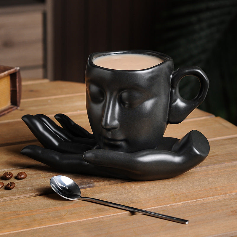 home & garden : Keramisch Hand Geur Koffie kopje | Creatieve Abstracte Kunst voor een Warme Sfeer in van Pantino