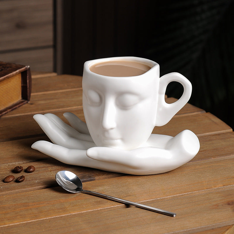 home & garden : Keramisch Hand Geur Koffie kopje | Creatieve Abstracte Kunst voor een Warme Sfeer in van Pantino
