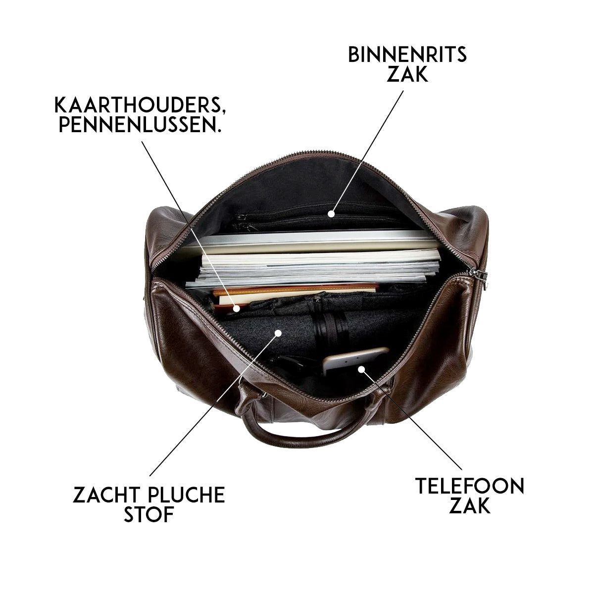 bags : Stijlvolle Leren Herentas - Ideaal Voor Lange Reizen in van Pantino