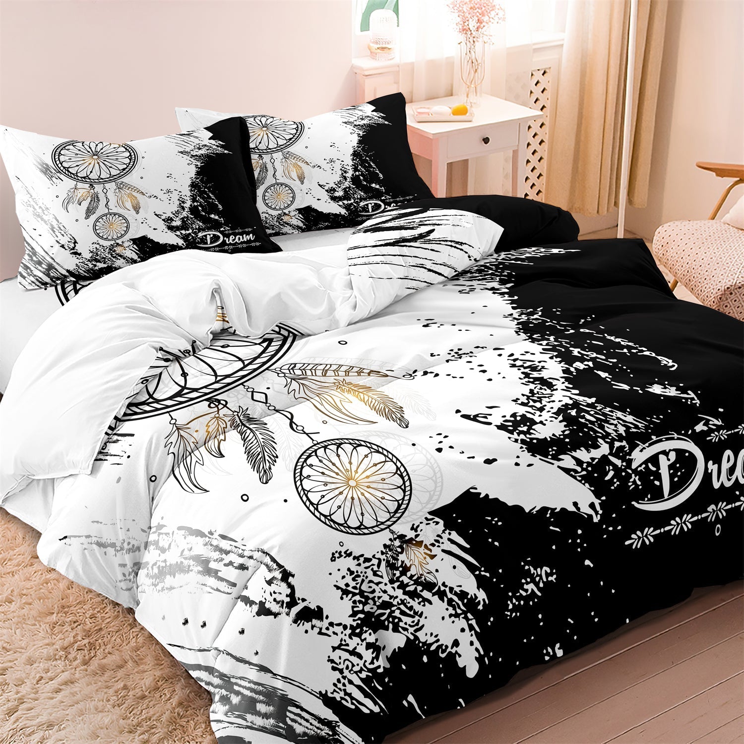 home & garden : Luxe Layers - Dromenvanger Gedrukte Dekbedovertrek Beddengoed Set in EU King van Pantino