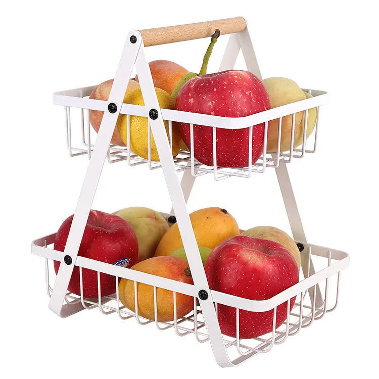 home & garden : FruitCascade - 3-laags Fruitmand in 2 niveaus wit van Pantino