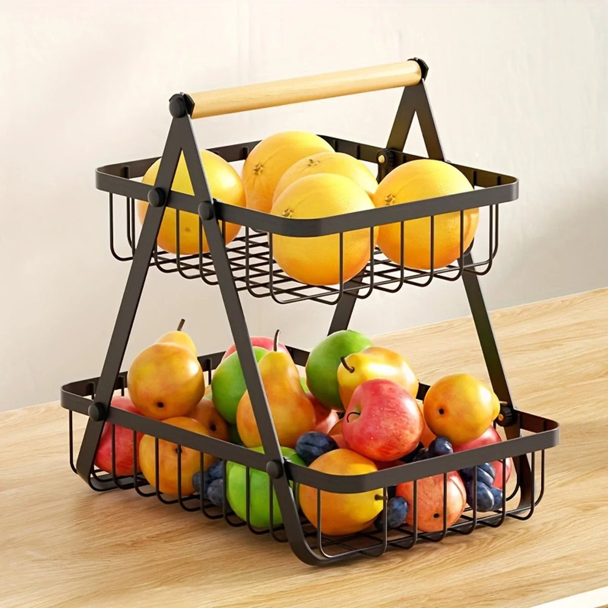 home & garden : 3-Laags Fruitmand - Aanrecht Opbergen Groenten Fruit - Metaal in van Pantino