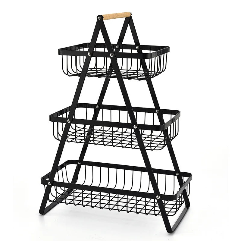 home & garden : FruitCascade - 3-laags Fruitmand in 3 niveaus zwart van Pantino
