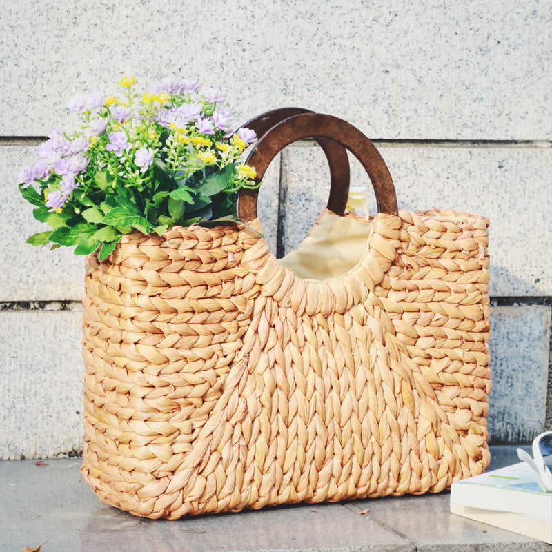 Beach bag : Veala | Strand rotan rechthoekige tas in van Pantino