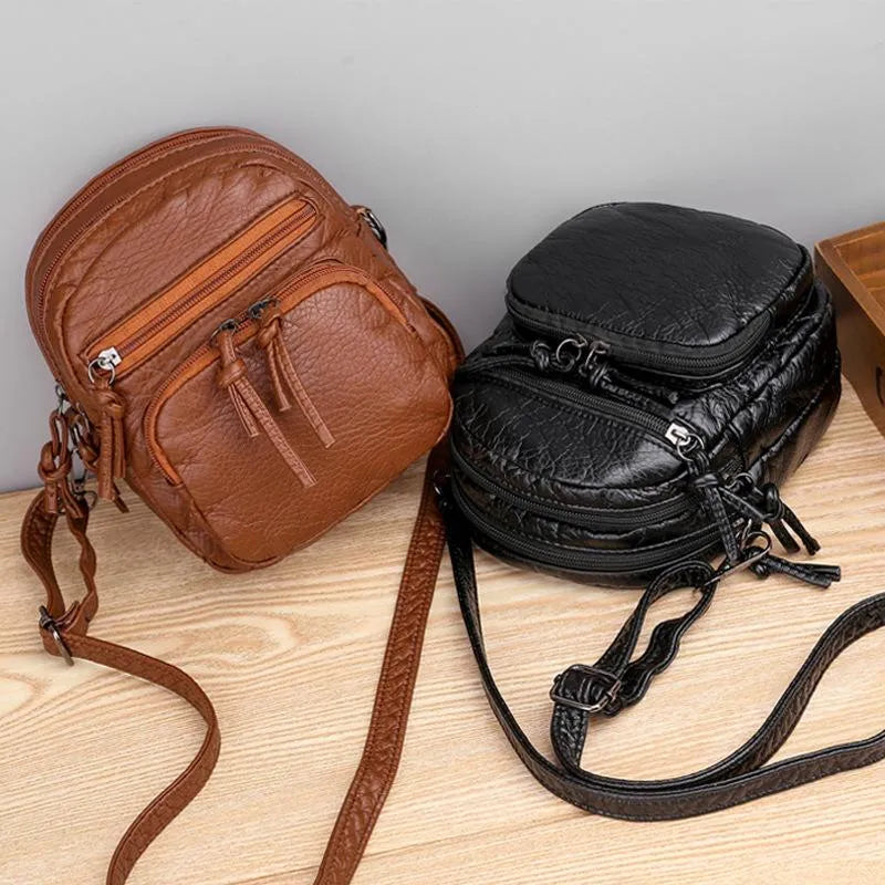 bags : Leren schoudertas - Lize in van Pantino