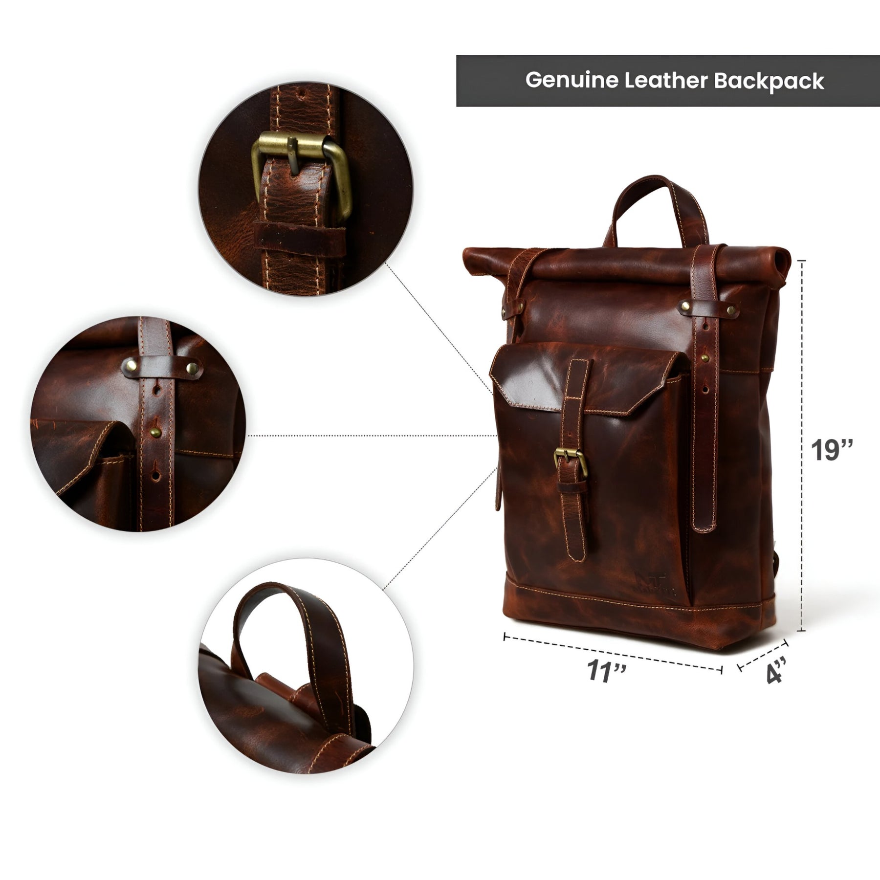 Saddleback | Bruine Roll-Top Rugzak - €25 : Saddleback | Bruine Roll-Top Rugzak in van Pantinoshop