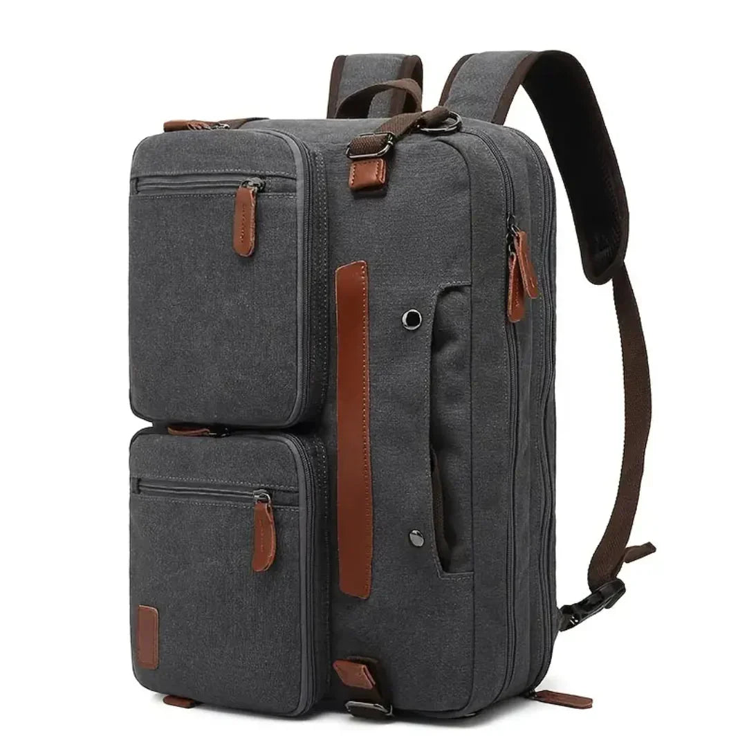 bags : Julia Uniek rugzak - rugzak dames - laptop rugzak in Canvas Grijs van Pantino