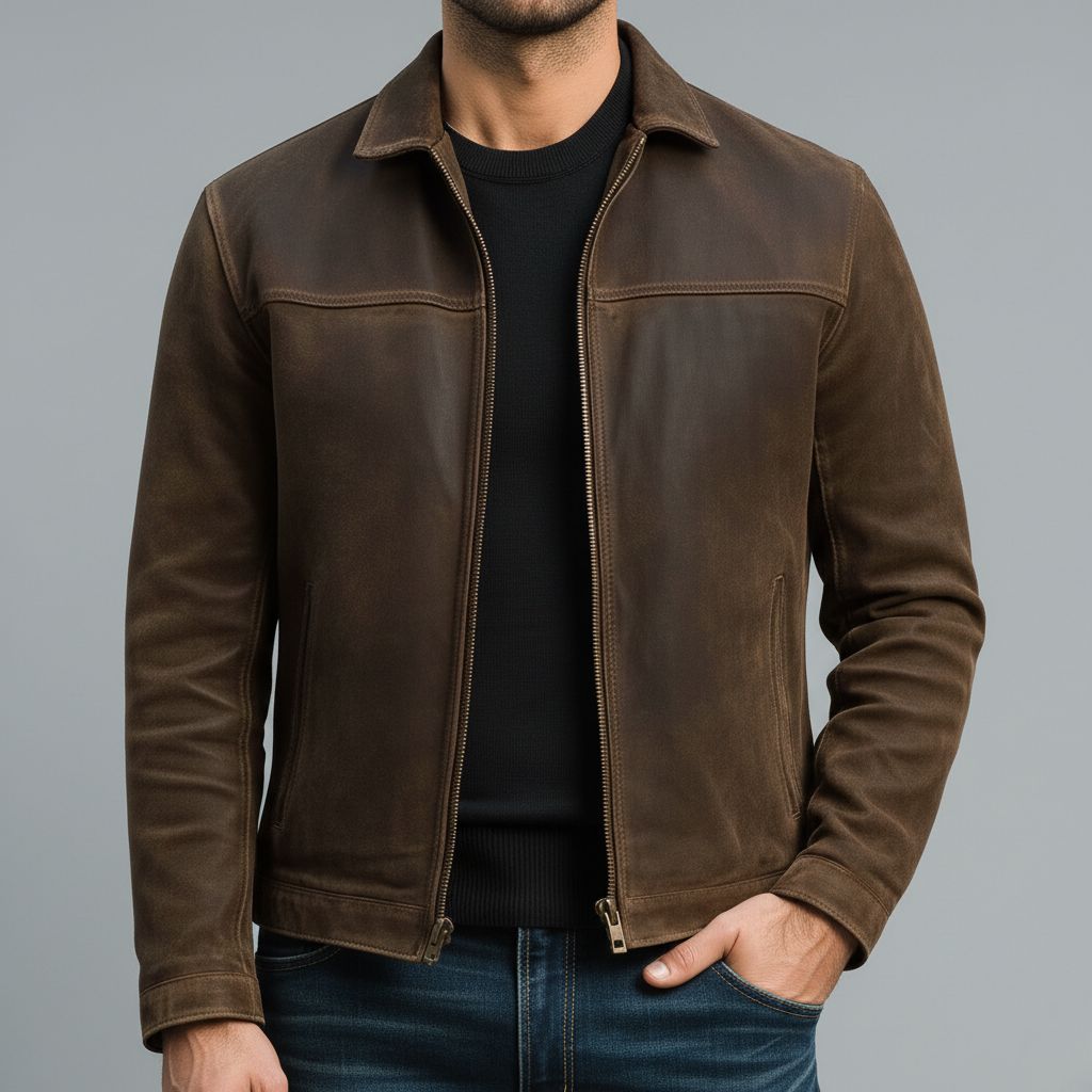 Leren jas : Matteo | Tijdloze leren jasje – Stijlvol, Duurzaam & Comfortabel in Bruin van Pantinoshop