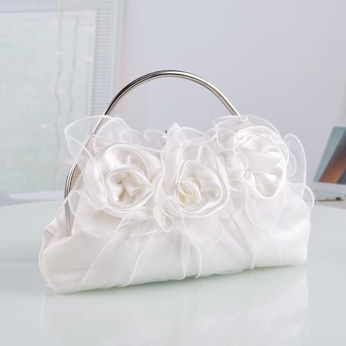 bags : Elara - Elegante clutch met bloemenapplicaties in van Pantino